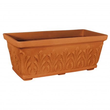 Vaso Fioriera decorativa classica tradizionale 60x30 H26 in polimero resistente terracotta per piante per giardini e terrazze - Made in Italy - Monacis