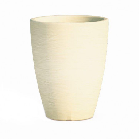 Vaso moderno di design Ø30 H38 in polimero avorio resistente per interno ed esterno - Made in Italy - Monacis