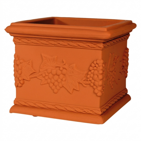 Terracotta Grapes Monacis Polymer Vase cm 25 (23X23X20h)