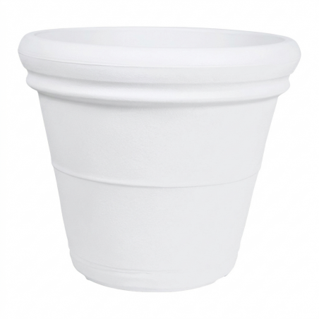 Polymer Vase Monacis Double Smooth Edge White Ø90 (90X72h)