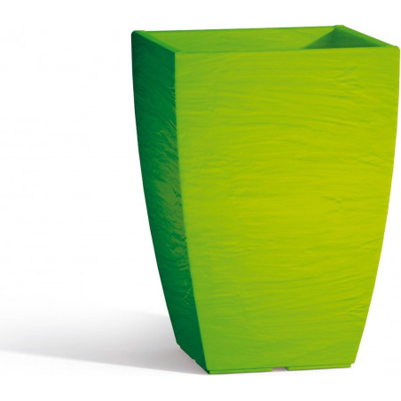 Polymer Vase Monacis Adone Square Green - cm. 27X27 - h 38cm.