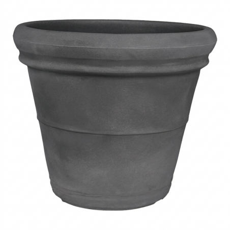 Polymer Vase Monacis Double Smooth Edge Anthracite Ø40 (40X32h)