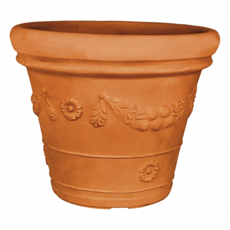 Vase Polymère Monacis Double Bordure Feston Terre Cuite Ø75 (75X59h)