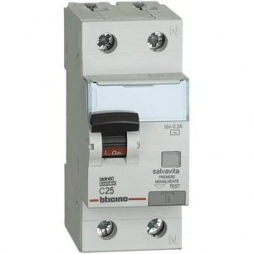 Gn8814Ac25 Interruttore Magnetotermico Differenziale Salvavita 1P+N 25A