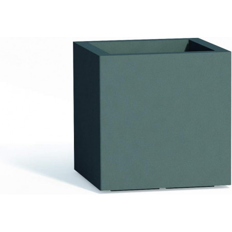 Vaso moderno di design 40x40 H40 in polimero antracite resistente per interno ed esterno - Made in Italy - Monacis