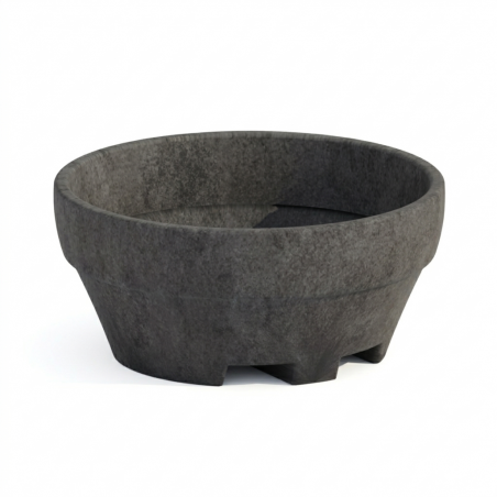 Vaso grande XXL di design Ø120 H60 in polimero antracite per alberi e grandi piante per interno ed esterno - Made in Italy - Monacis