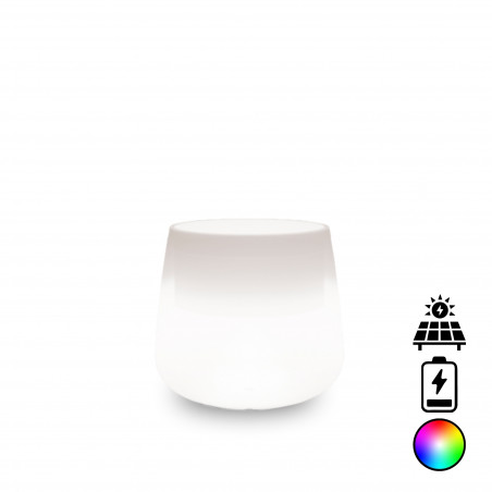 Vaso in Polimero Monacis Goccia Top Cromia Luce Multicolore con Batteria e Pannello Solare diam. 43- h 75cm.