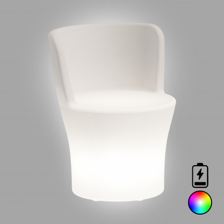 Poltrona luminosa moderna di design Ø60 H80 in polimero LED multicolore per interno ed esterno - Made in Italy - Monacis