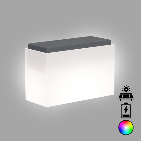Panchina luminosa moderna di design con cuscino 80 cm in polimero resistente con LED multicolor per interno ed esterno - Made in Italy - Monacis