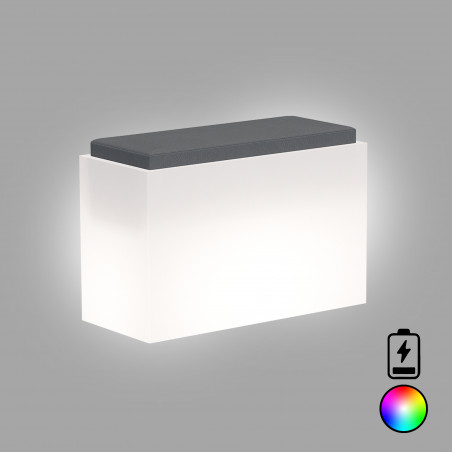 Panchina luminosa moderna di design con cuscino 80 cm in polimero resistente con LED multicolor per interno ed esterno - Made in Italy - Monacis
