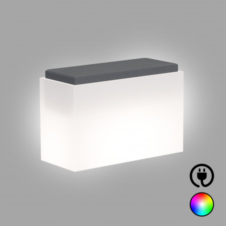 Panchina luminosa moderna di design con cuscino 80 cm in polimero resistente con LED multicolor per interno ed esterno - Made in Italy - Monacis