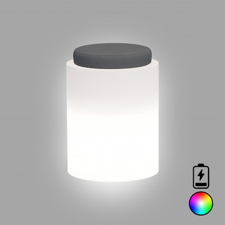 Pouf Comfy Rond Lumineux Led Multicolore Avec Batterie Polymère Monacis - Ø40 Cm - 54 H
