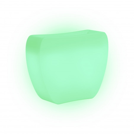 Vaso luminoso moderno di design 100x31 H80 in polimero resistente con LED verde per interno ed esterno - Made in Italy - Monacis