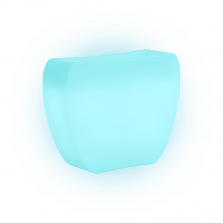 Vaso luminoso moderno di design 100x31 H80 in polimero resistente con LED blu per interno ed esterno - Made in Italy - Monacis