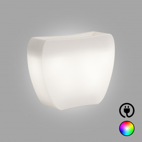 Vaso luminoso moderno di design 100x31 H80 in polimero resistente con LED multicolor per interno ed esterno - Made in Italy - Monacis