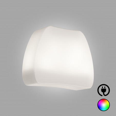 Vaso luminoso moderno di design 57x31 H80 in polimero resistente con LED multicolor per interno ed esterno - Made in Italy - Monacis