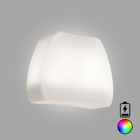 Vaso luminoso moderno di design 57x31 H80 in polimero resistente con LED multicolor con batteria per interno ed esterno - Made in Italy - Monacis