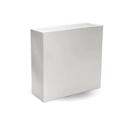 Vaso Fioriera alta moderna di design 90x30 H80 in polimero bianco resistente per interno ed esterno - Made in Italy - Monacis