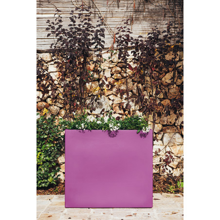Vaso Fioriera alta moderna di design 90x30 H80 in polimero viola resistente per interno ed esterno - Made in Italy - Monacis