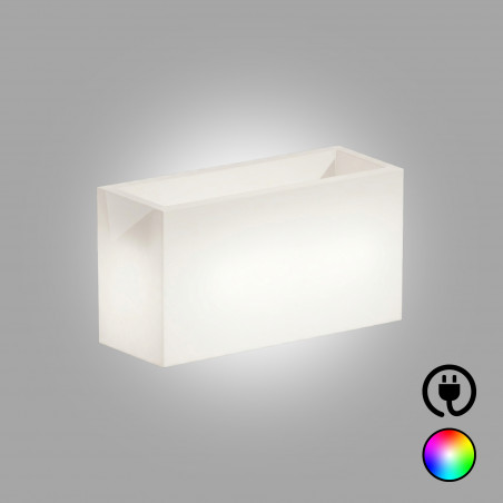 Jardinière lumineuse en polymère Monacis Flowerpot Bright cm. 80X35 h 50 Led Multicolore avec Câble