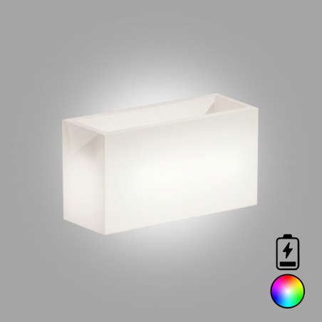 Jardinière lumineuse en polymère Monacis Flowerpot Bright cm. 80X35 h 50 Led Multicolore avec Batterie