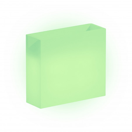 Vaso Fioriera luminosa alta moderna di design 90x30 H80 in polimero resistente con LED verde per interno ed esterno - Made in Italy - Monacis