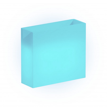 Vaso Fioriera luminosa alta moderna di design 90x30 H80 in polimero resistente con LED blu per interno ed esterno - Made in Italy - Monacis