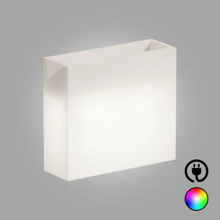 Vaso Fioriera luminosa alta moderna di design 90x30 H80 in polimero resistente con LED multicolor per interno ed esterno - Made in Italy - Monacis