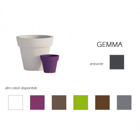 Vaso moderno di design Ø50 H44 in polimero antracite resistente per interno ed esterno - Made in Italy - Monacis