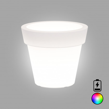Light Vase in Polymer Monacis Gemma Bright Led Multicolor with Battery - Ø 80 cm. - h 70cm.