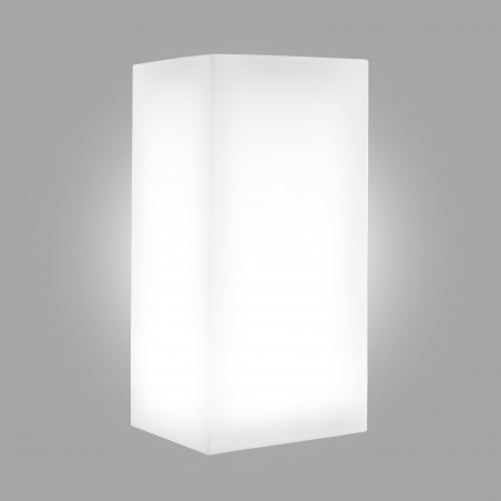 Lanterna d’arredo luminosa moderna di design 40x40 H80 in polimero LED bianco resistente per interno ed esterno - Made in Italy - Monacis