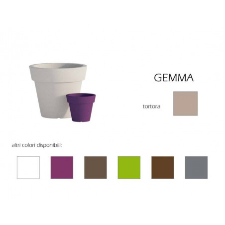 Vaso moderno di design Ø80 H70 in polimero tortora resistente per interno ed esterno - Made in Italy - Monacis