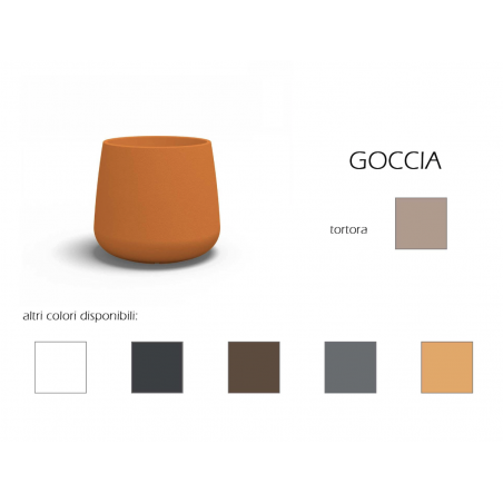 Vaso moderno di design Ø53 H55 in polimero tortora resistente per interno ed esterno - Made in Italy - Monacis