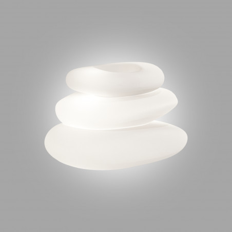 Vaso luminoso moderno di design 75x62 H47 in polimero resistente con LED bianco per interno ed esterno - Made in Italy - Monacis
