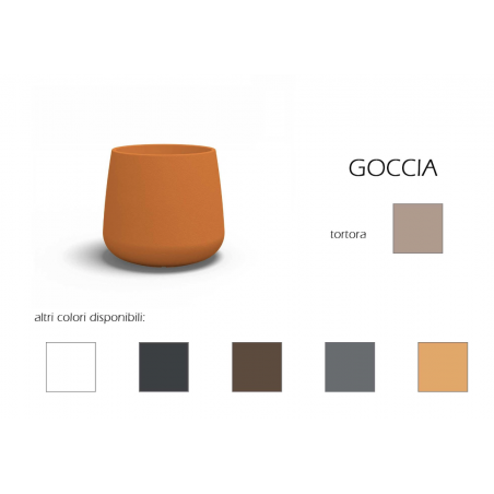 Vaso moderno di design GOCCIA 75 Ø73 H60 in polimero tortora resistente per interno ed esterno - Made in Italy - Monacis