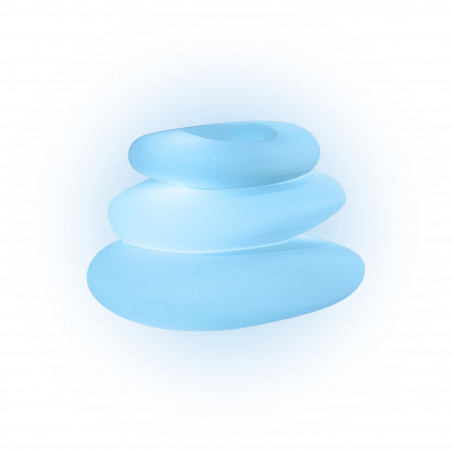 Vaso luminoso moderno di design 75x62 H47 in polimero resistente con LED blu per interno ed esterno - Made in Italy - Monacis
