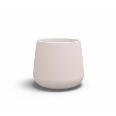 Vaso moderno di design Ø93 H65 in polimero bianco resistente per interno ed esterno - Made in Italy - Monacis