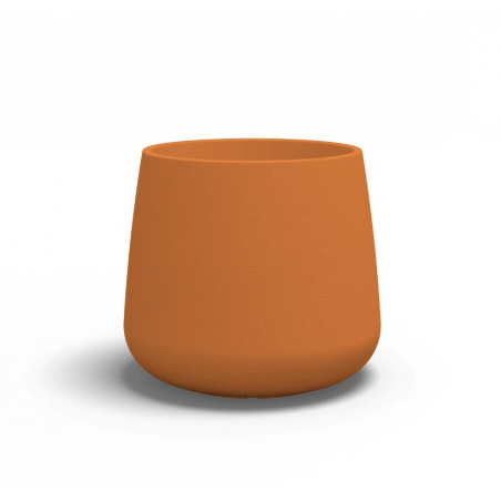 Vaso moderno di design Ø93 H65 in polimero impruneta resistente per interno ed esterno - Made in Italy - Monacis