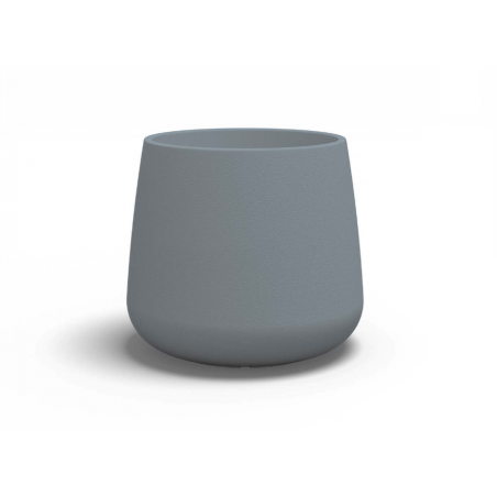 Vaso moderno di design Ø93 H65 in polimero grigio resistente per interno ed esterno - Made in Italy - Monacis