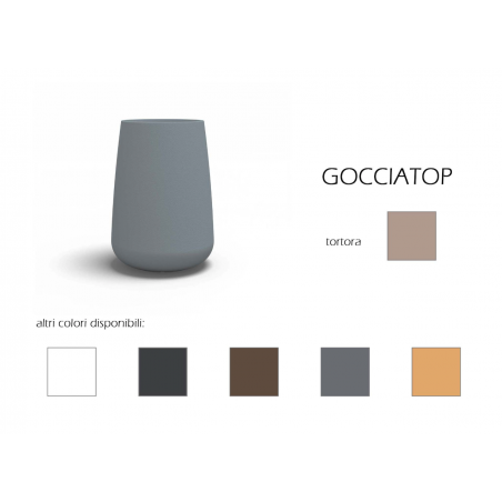Vaso alto moderno di design Ø43 H75 in polimero tortora resistente per interno ed esterno - Made in Italy - Monacis