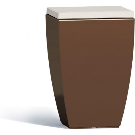 Comfy Fine Brown Pouf in Monacis Polymer - Cm 33X33X55 H