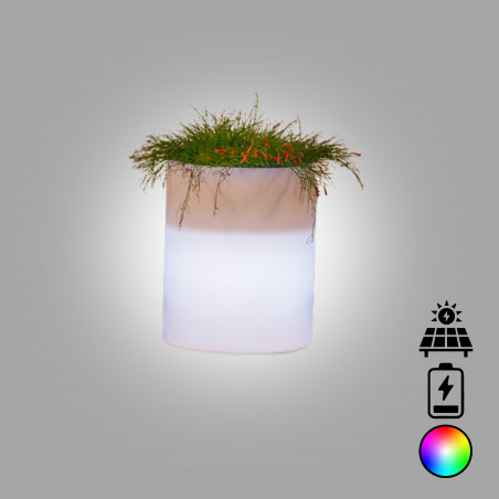 Vase Venusio Bright Led Multicolor With Battery And Solar In Polymer Monacis - Ø 40 Cm - 50 H