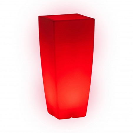 Luce Vase in Polymer Monacis Stilo Square Top Bright - cm 39 X 39 - h 90 cm. Red light