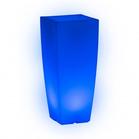 Luce Vase in Polymer Monacis Stilo Square Top Bright - cm 39 X 39 - h 90 cm. Blue light