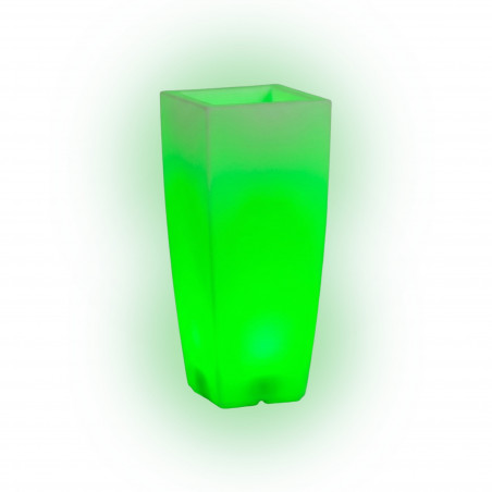Vase Light in Polymer Monacis Stilo Square Bright - cm 33 X 33 - h 70 cm. Green light