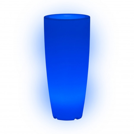 Vase Lumineux en Polymère Monacis Stilo Round Top Bright - Ø 40 cm. - h 90 cm. Lumière bleue