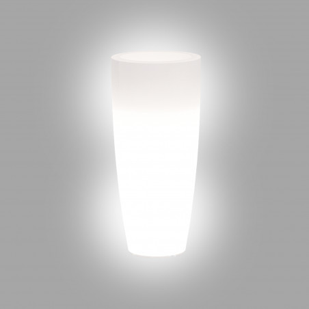 Light Vase in Polymer Monacis Stilo Round Bright - Ø 33 cm. - h 70cm. White light