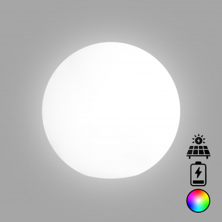 Babol Led Multicolore Avec Batterie Et Solaire En Polymère Monacis - Ø 70 Cm
