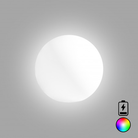 Lampada sfera di design Ø50 in polimero luce multicolor con bateria per interno ed esterno - Made in Italy - Monacis