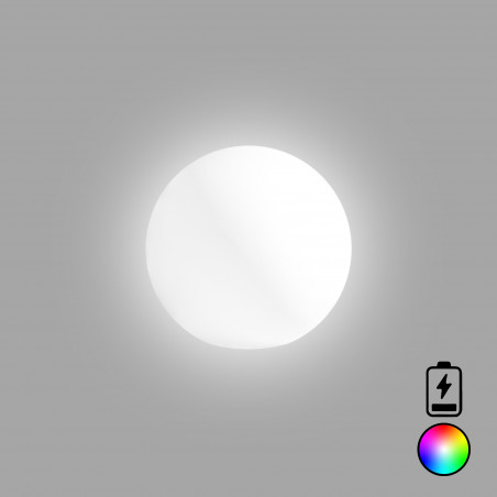 Lampada sfera di design Ø40 in polimero LED multicolor con batteria per interno ed esterno - Made in Italy - Monacis